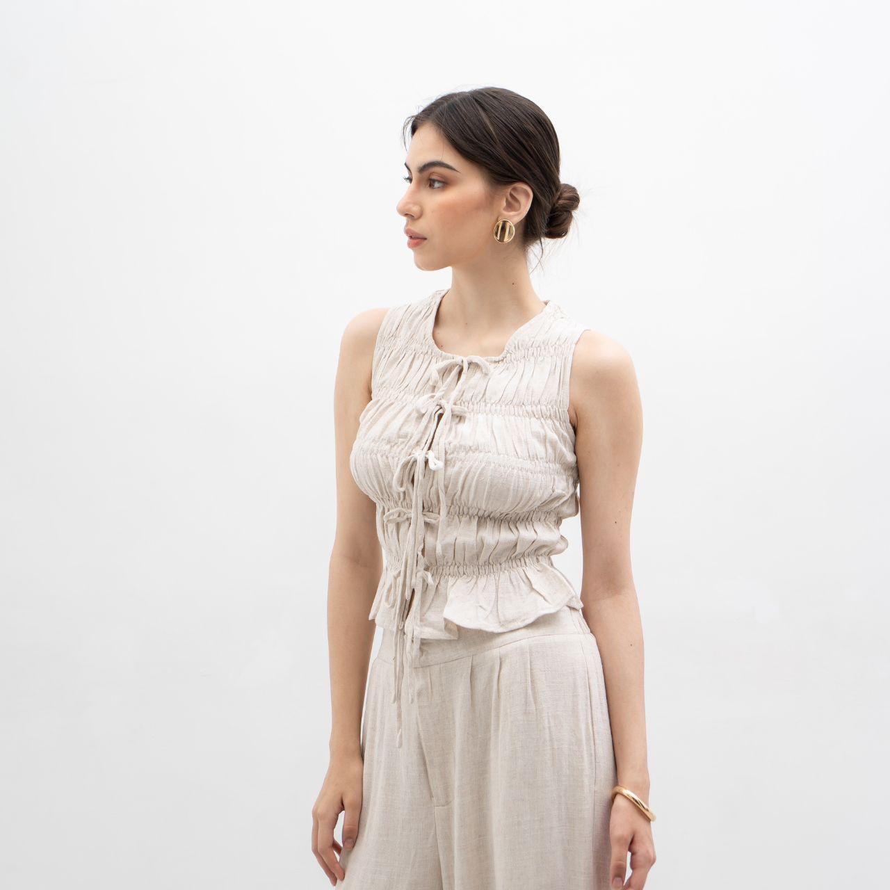 velora - kim vest linen top