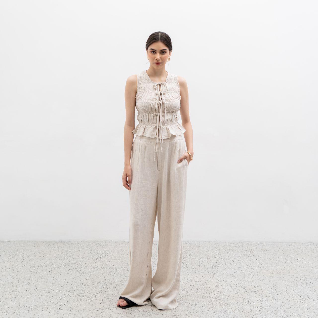 velora - kim vest linen top