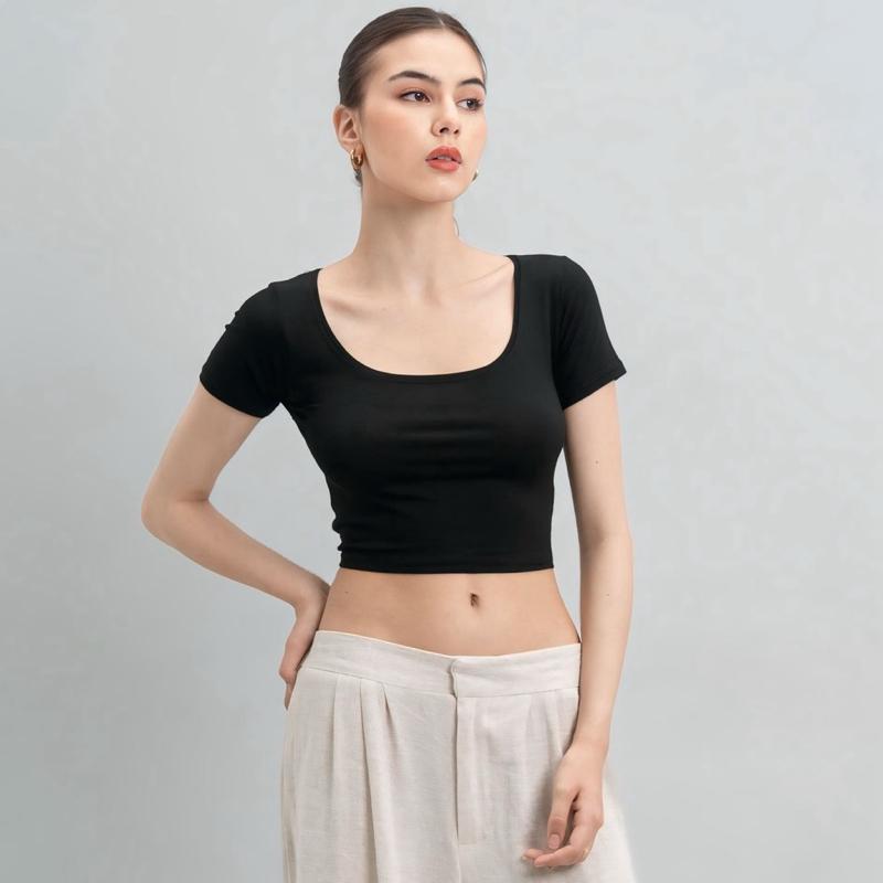 velora - ciara uneck crop top