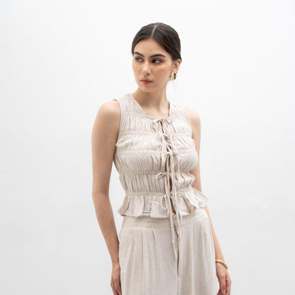 Velora - Kim Vest Linen Top
