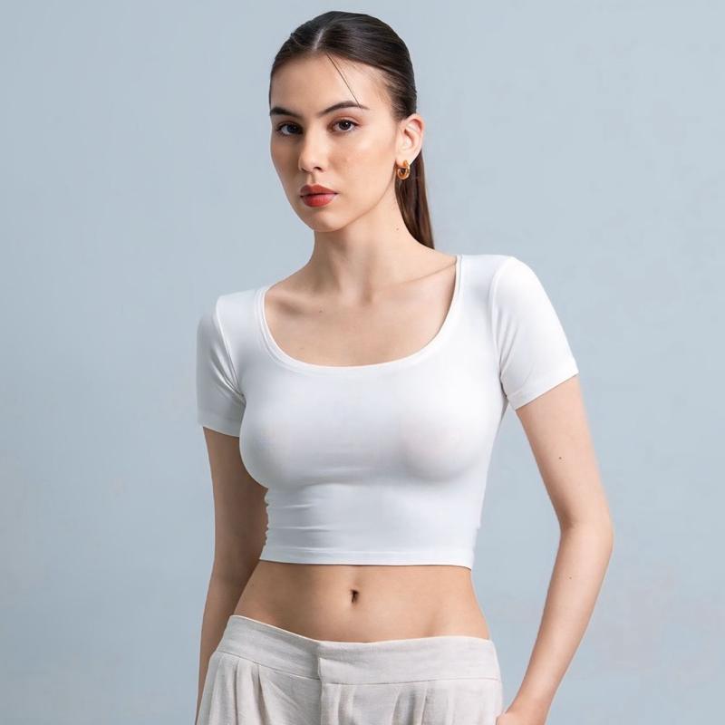 velora - ciara uneck crop top
