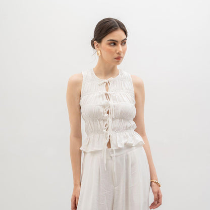 Velora - Kim Vest Linen Top