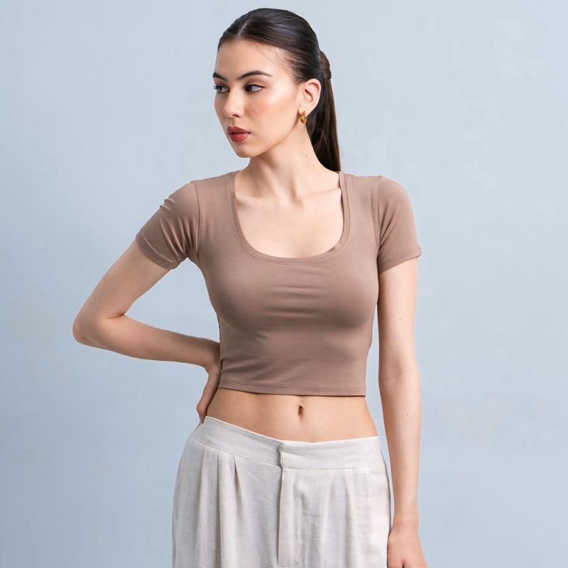 velora - ciara uneck crop top