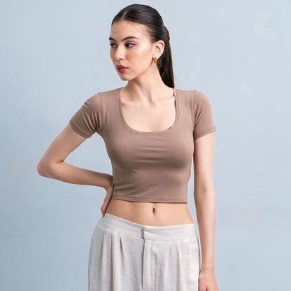 Velora - Ciara Uneck Crop Top