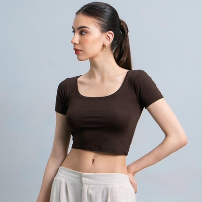 Velora - Ciara Uneck Crop Top