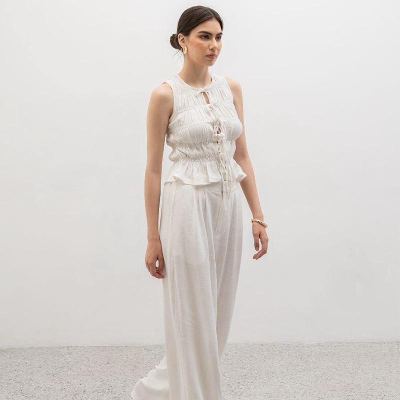 velora - kim vest linen top