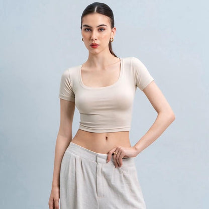 Velora - Ciara Uneck Crop Top