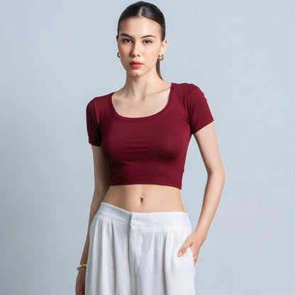 Velora - Ciara Uneck Crop Top