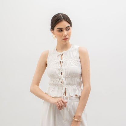 Velora - Kim Vest Linen Top