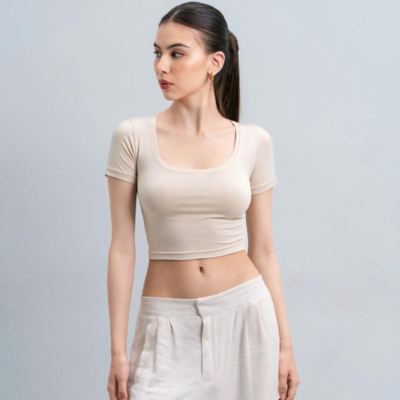 velora - ciara uneck crop top