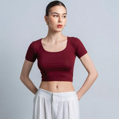 Velora - Ciara Uneck Crop Top